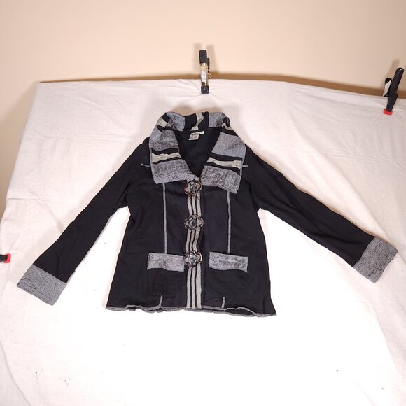 Parsley & Sage Sweater Snap up Jacket Womens Size Large Decorative Buttons - Picture 8 of 13